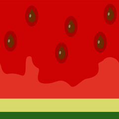 watermelon seamless background, ripe watermelon pulp texture in a simple cartoon style, minimalistic vector illustration