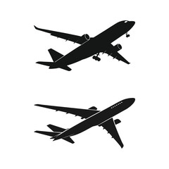 "Stunning Airliner Takeoff Silhouettes: High-Quality Vectors for Aviation and Travel-Themed Projects"
