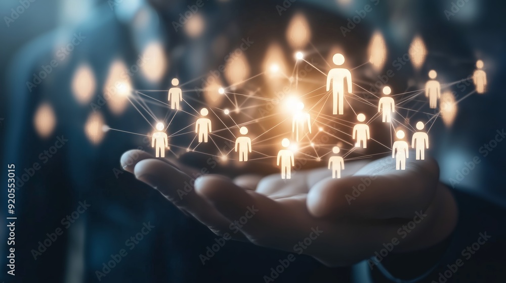 Aufkleber digital representation of interconnected people in a network