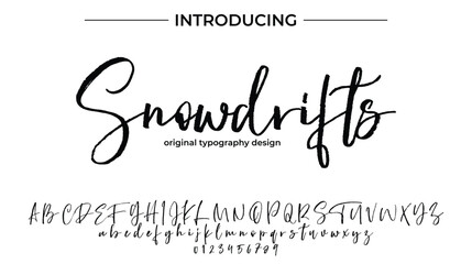 Snowdrifts Font Stylish brush painted an uppercase vector letters, alphabet, typeface