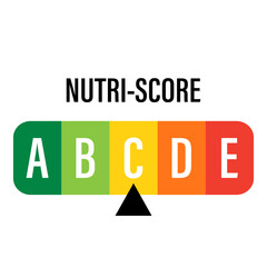 Nutri-Score, Nutriscore Stickers for Packaging, Symbol Healthy Eating. Vector Icon