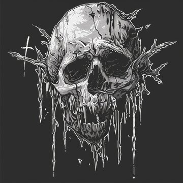 recommend clip art: Melting Skull Illustration