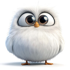 Fototapeta premium Super cute cartoons, white background, the sweetness and cuteness of 3D cartoon characters.