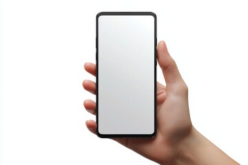 Blank Smartphone Mockup on Hand created with Generative AI