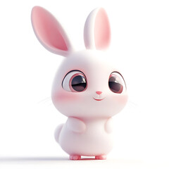Obraz premium Super cute cartoons, white background, the sweetness and cuteness of 3D cartoon characters.