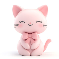 Fototapeta premium Super cute cartoons, white background, the sweetness and cuteness of 3D cartoon characters.