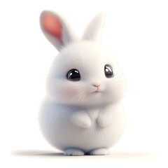 Obraz premium Super cute cartoons, white background, the sweetness and cuteness of 3D cartoon characters.