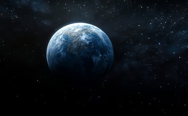 Fototapeta premium An illustration of the Earth and the planets of the solar system in 5K. High resolution digital art depicting a realistic view of space in 3D