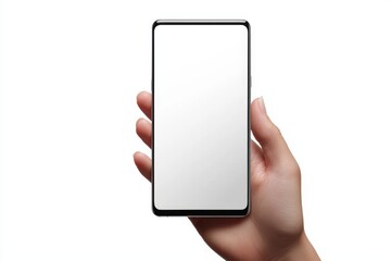 Blank Smartphone Mockup on Hand created with Generative AI