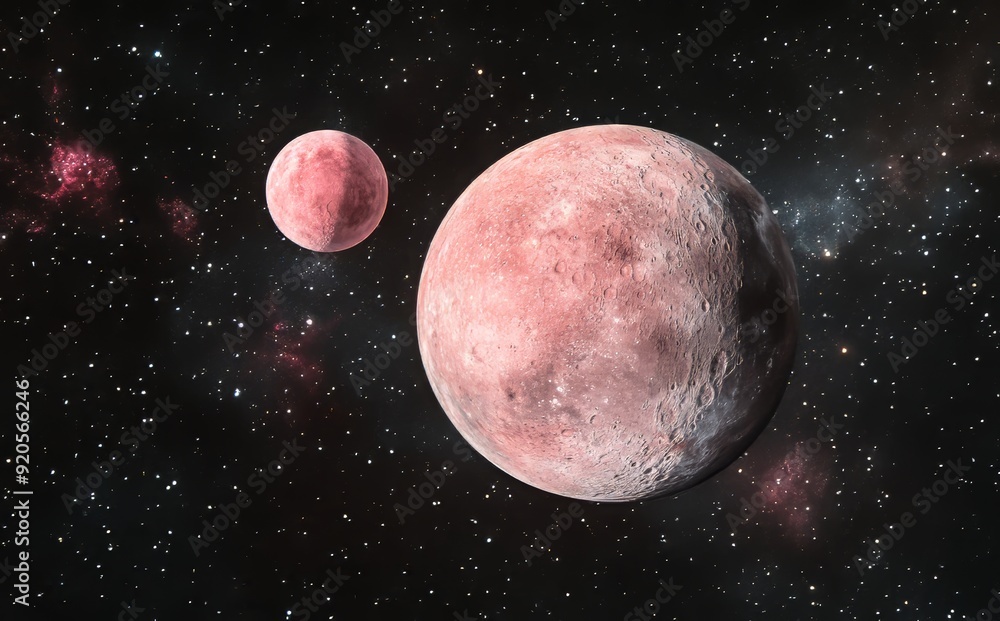 Poster digital art of planet in deep space in 5k - realistic representation in 3d
