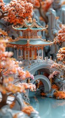 Obraz premium sculptures garden art architecture illustration poster background decorative painting