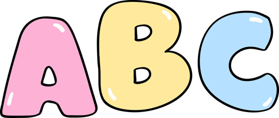 Pastel ABC word school supplies