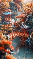 Obraz premium sculptures garden art architecture illustration poster background decorative painting