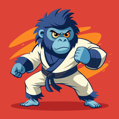Obraz premium karate gorilla in kimono