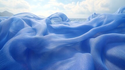 Obraz premium blue silk background