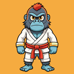 Obraz premium karate gorilla in kimono