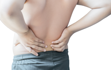 PNG isolated Muscular back pain and aches on transparent background.