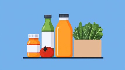 Flat design for a nutrition education campaign focusing on understanding food labels and nutrition information to make informed dietary choices and maintain a healthy lifestyle