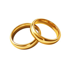 two gold rings isolated on white background