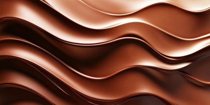 A close-up view of smooth, wavy chocolate-colored lines creating a luxurious and elegant texture. The horizontal arrangement emphasizes fluidity and richness, making it ideal for backgrounds, confecti