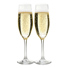 two glasses of champagne isolated
