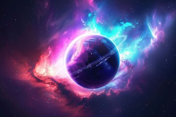 Obraz premium Large, bright orange sun against textured, warm-toned sky. Vertical image.. Beautiful simple AI generated image in 4K, unique.