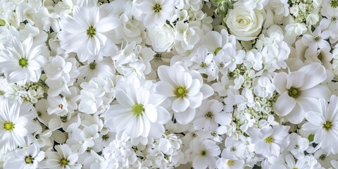 An elegant arrangement of fresh white flowers, perfect for weddings, events, and various decor types