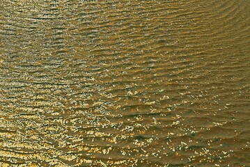 Pomarszczona powierzchnia wody przez lekki wiaterek. Tekstura wody © grzegorz