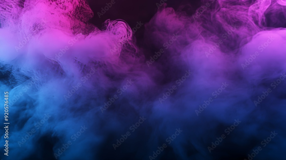 Poster three-dimensional rendering of an abstract nebula in deep space