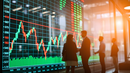 business people on the graph Financial chart background. market graphs.