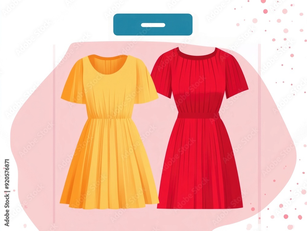 Poster sleek and modern flat design showcasing a dynamic product filtering system for an online fashion ret