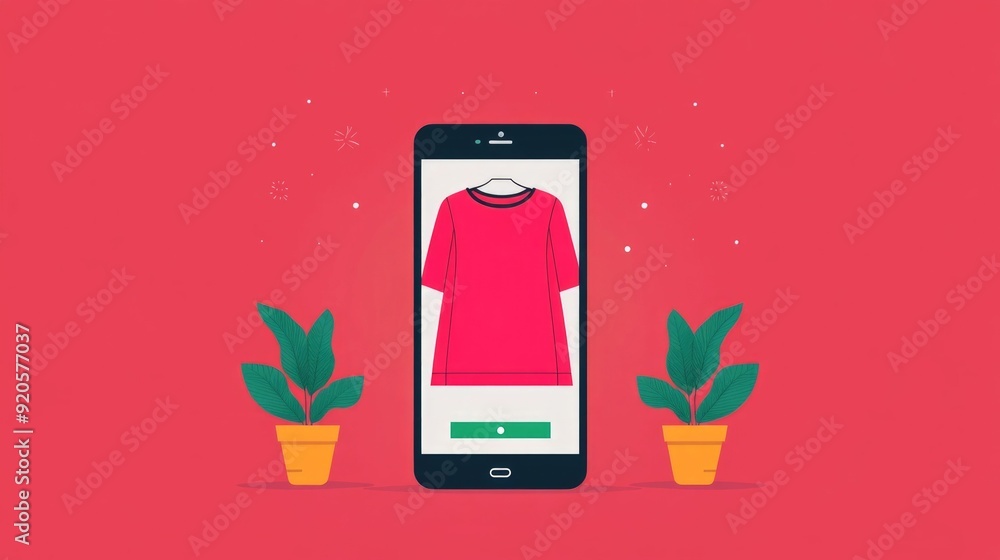 Poster effortless ecommerce fashion seamless mobile app experience with flat design visually appealing and 