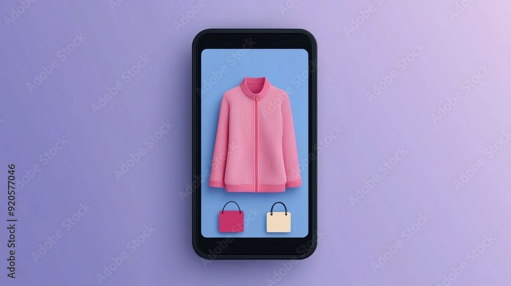 Poster sleek and modern ecommerce fashion mobile application with intuitive navigation minimalist flat desi