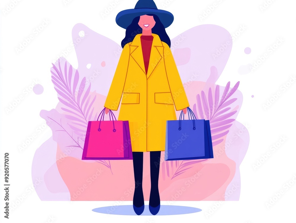 Poster flat design depicting the concept of a fashion retail loyalty program and rewards system the image s