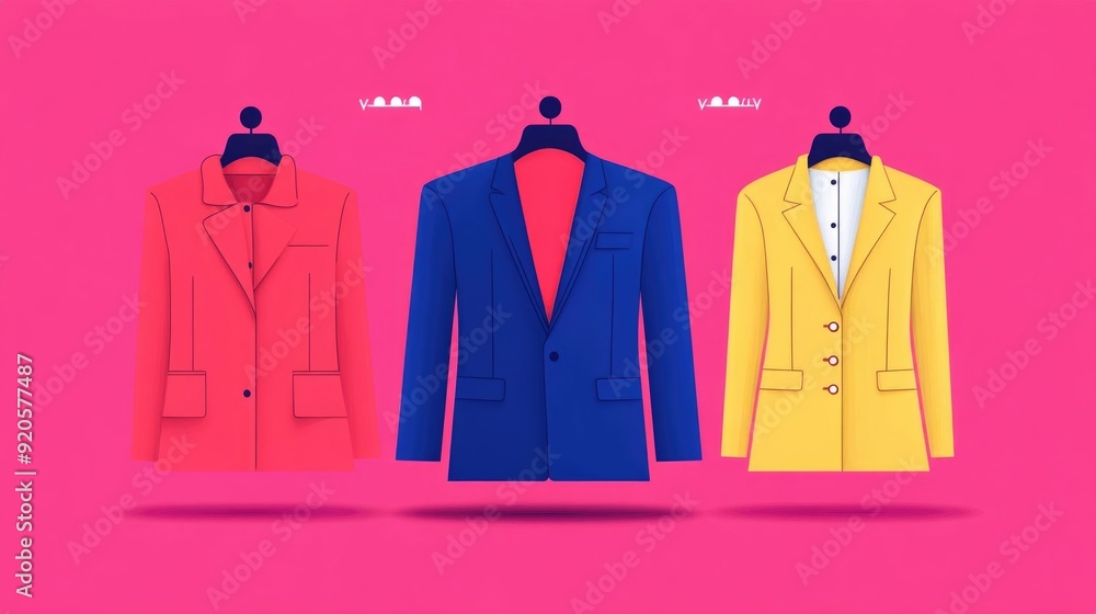 Poster flat design of an interactive size guide feature for fashion retail ecommerce website or mobile app 