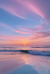 Obraz premium beautiful sunset on the beach with adorable sky