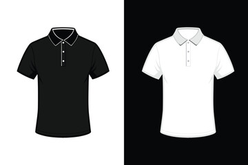 Black and white Color Men Polo T shirt Mock up