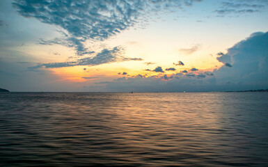 sunset over the adalar, prince islands and sea, istanbul