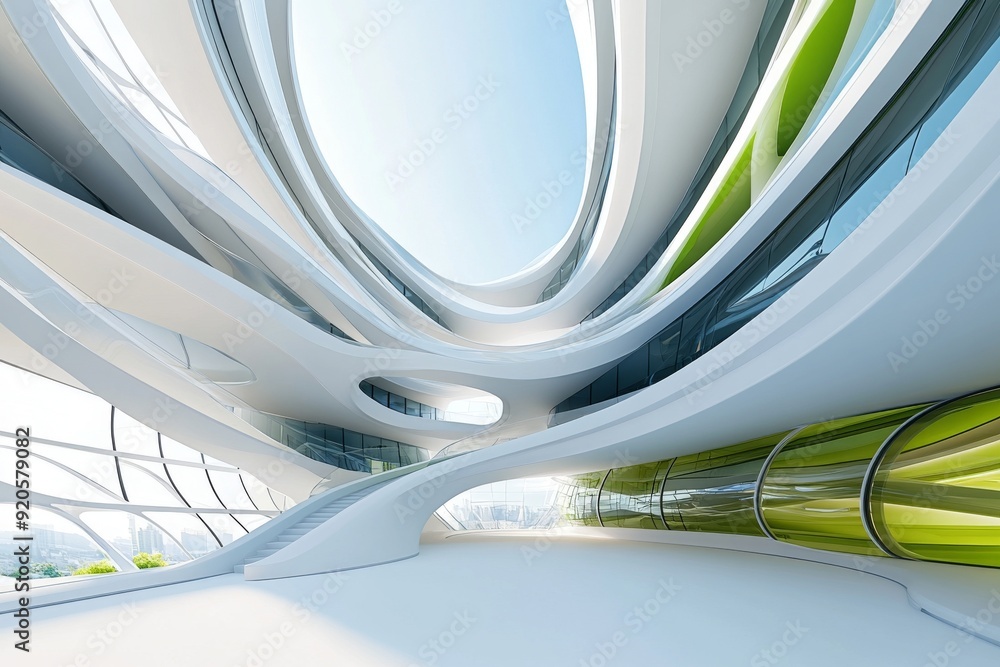 Aufkleber a 3d illustration of architecture with an abstract background and a spectacular design