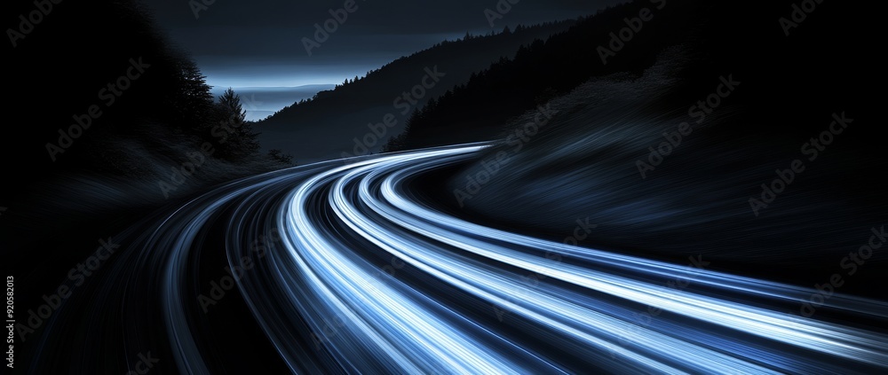 Poster abstract sparkling laser beams on a transparent background. light trails left by accelerated speed m