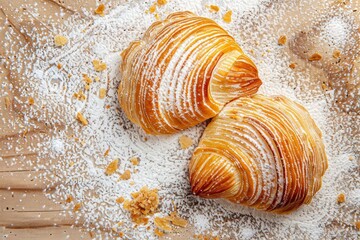  Italian Sfogliatella with orange-flavored filling. Beautiful simple AI generated image in 4K, unique.