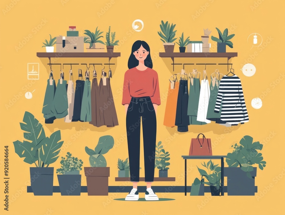 Poster ai powered retail trend identification flat design showcasing the use of data analytics and algorith