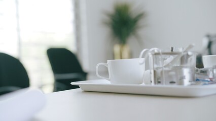 coffee cup on table in office