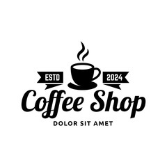 Coffee logo vector icon illustration hipster retro vintage