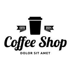 Coffee logo vector icon illustration hipster retro vintage
