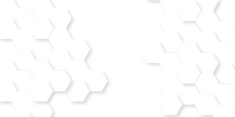 Obraz premium Background with hexagons. Abstract background with lines. white texture background. hexagon abstract background. Surface polygon pattern with glowing hexagon paper texture and futuristic business