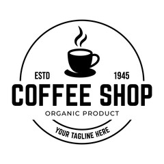 Coffee logo vector icon illustration hipster retro vintage