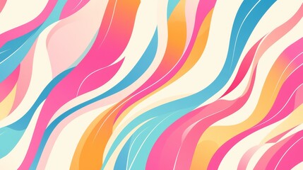 Obraz premium A wavy background in pastel colors, featuring an abstract organic pattern in a flat design..