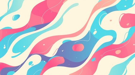 Fototapeta premium An abstract background with wavy lines in pastel colors and an organic pattern in flat design..