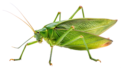 green grasshopper isolated on white background